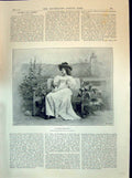 Old 1894 Beautiful Woman Maiden Meditation Richard Sheridan Morgan Fi Victorian