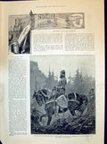 Antique Print 1894 Story Illustration Noemi Rock Dweller Knight Horse Roque