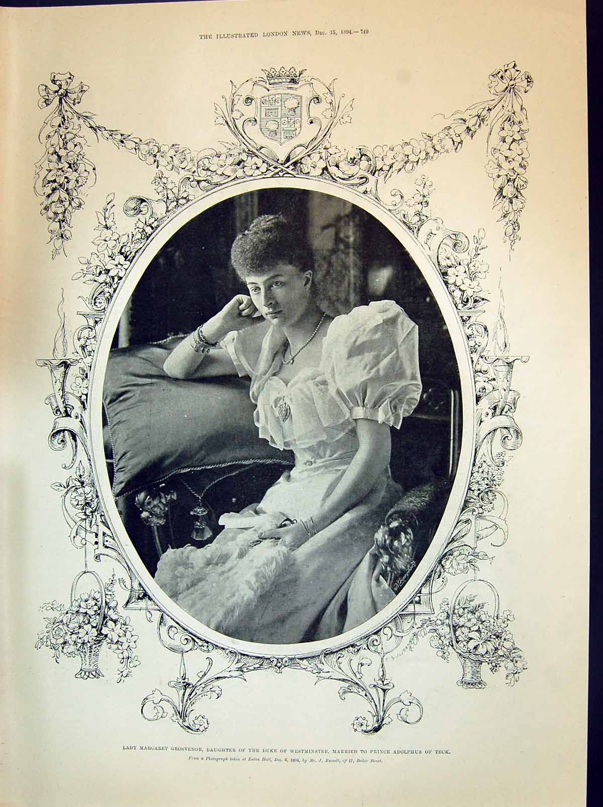 Old 1894 Lady Margaret Grosvenor Yates Mayor Onehunga Ship Yang-Wei Y Victorian