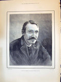 Antique Old Print 1894 Robert Louis Stevenson Novelist John Thompson Ship B 19th