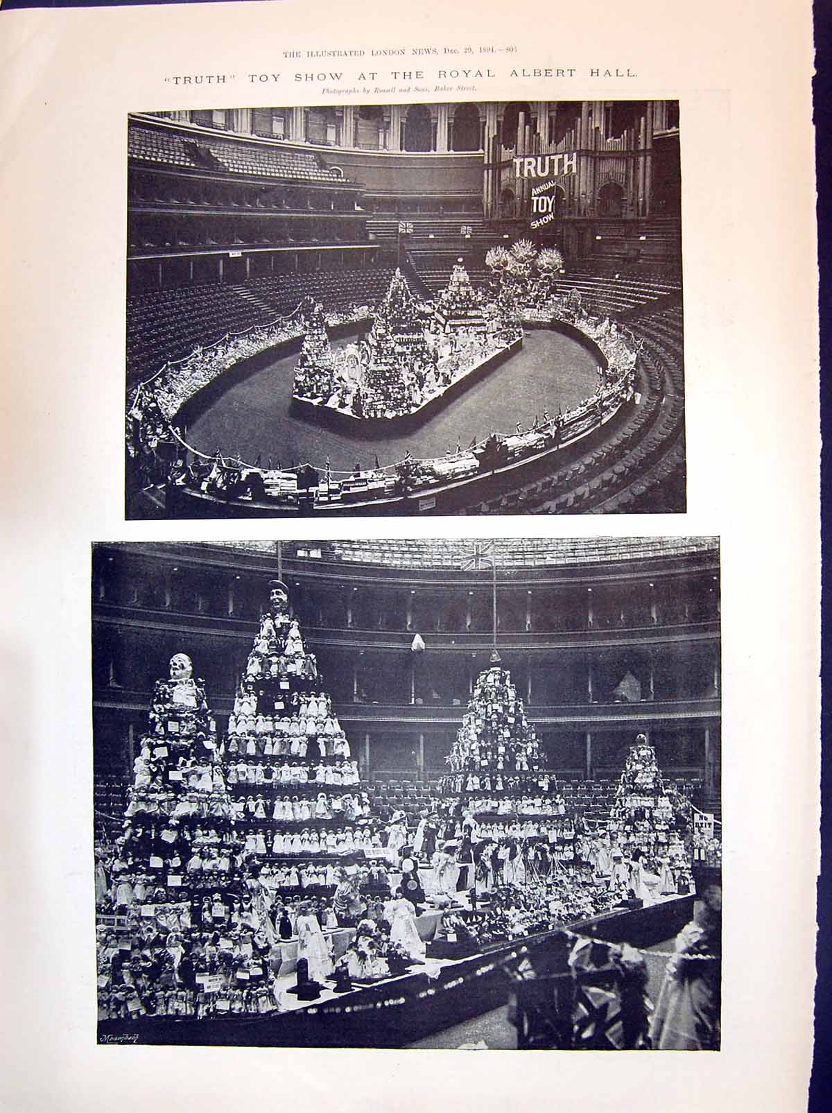 Old 1894 Truth Toy Show Royal Albert Hall Houses Bermondsey Street Sc Victorian