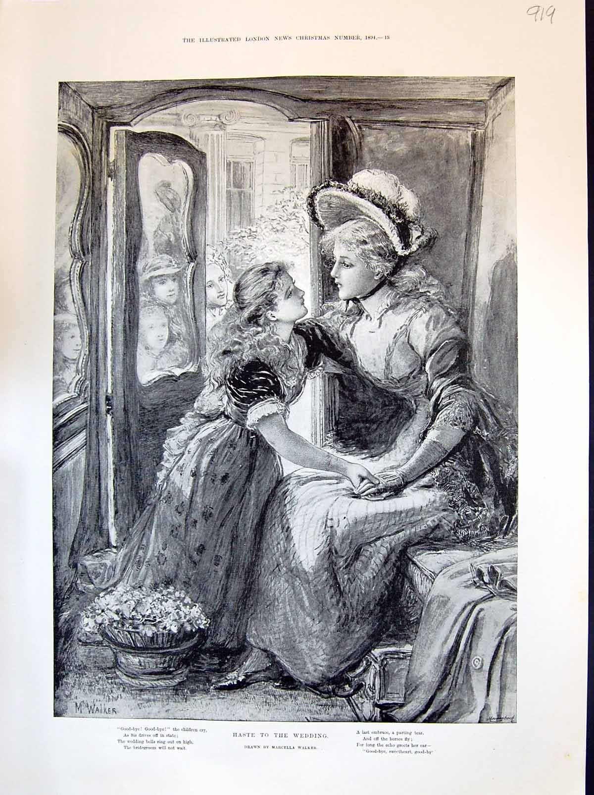 Old 1894 Lady Young Girl Wedding Flowers Transport Grand Duke Prince Victorian