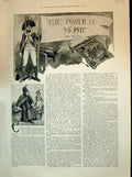 Old Print 1894 Story Illustration Power Music Canton Woodville Siers Gua 19th