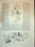 Antique Old Print 1894 Jack Horner Fighting Children Lady Countryside Scene