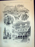 Old 1894 Antwerp Plantin Museum St. Paul'S Notre Dame Scheldt Hatfiel Victorian