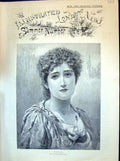 Antique Old Print 1894 Beautiful Woman Violets Good Fairy Braddon Forestier