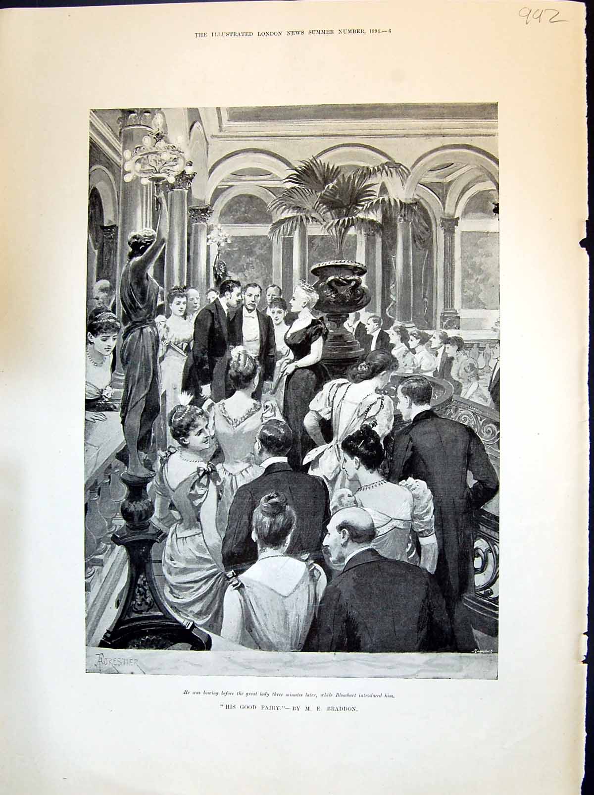 Old 1894 Good Fairy Men Ladies Blombart Braddon Horse Romance Country Victorian