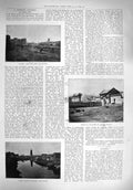 Original Old Antique Print 1894 Mukden Church Temple Queen Heaven Pagoda 19th