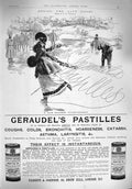 Original Old Antique Print 1895 Advertisement Geraudels Pastille Ice Skating
