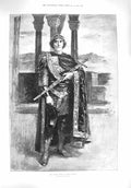 Original Old Antique Print 1895 Henry Irving King Arthur Audley Colliery 19th