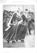 Old Antique Print 1895 Sisters Ice Skating Perth Municipal Ship Escurial 19th