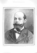 Old Antique Print 1895 Lord Randolph Churchill Senor Saenz Pena Argentina 19th
