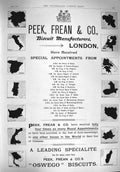 Original Old Antique Print 1895 Advertisement Peek Frean Biscuit Manuf Victorian