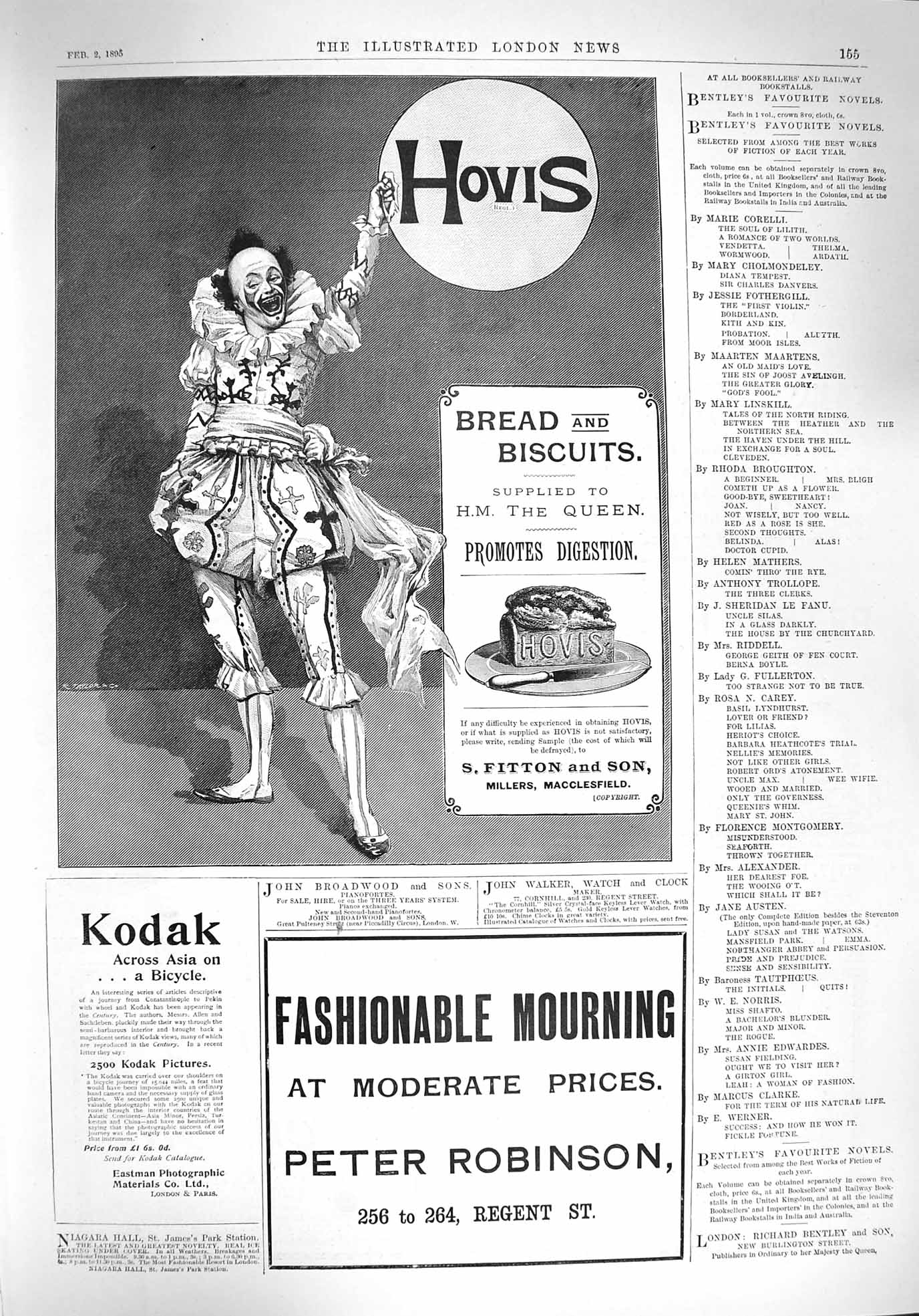 Old Antique Print 1895 Advertisement Hovis Bread Biscuits Kodak Robinson 19th
