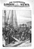 Original Old Antique Print 1895 German Lloyd Steam Ship Elbe Survivors Lo 19th