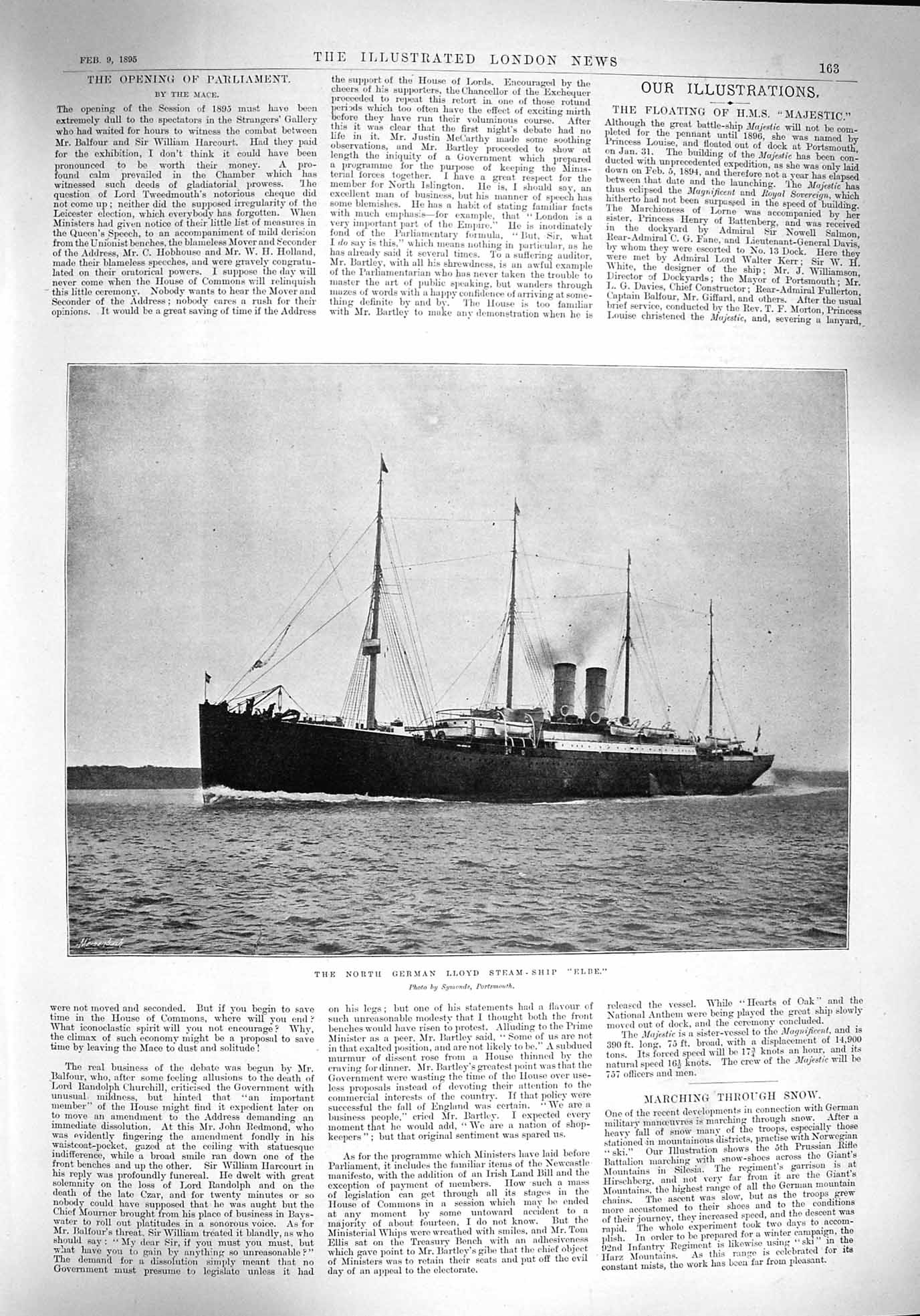 Original Old Antique Print 1895 Ship Elbe Wildflower Pipe Bothen Hofman 19th