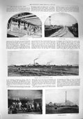 Original Old Antique Print 1895 Buffelsdoorn Mine Dynamo Cyanide Battery Works