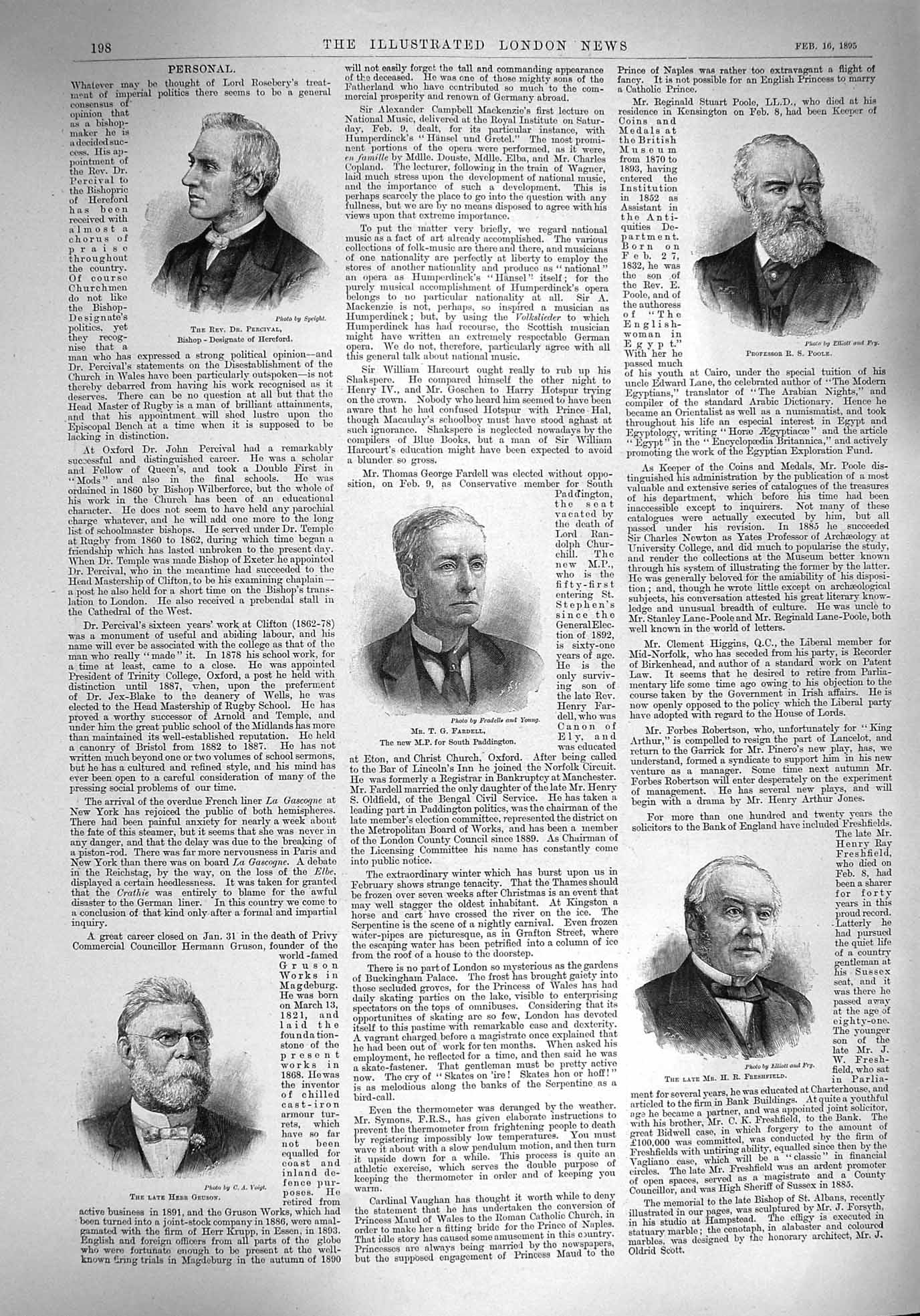 Original Old Antique Print 1894 Percival Poole Freshfield Herr Gruson Fardell