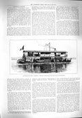 Original Old Antique Print 1894 French Gun-Boat Precieuse Madagascar Expedition