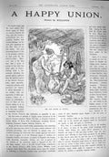 Original Old Antique Print 1895 Advertisement Happy Union Arts Industry Pottery