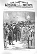 Original Old Antique Print 1895 London Scottish Drill Hall Westminster War 19th