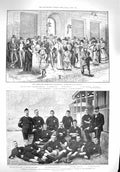 Old Antique Print 1894 Football Gibraltar Lancashire Wethered Montevideo 19th