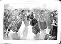 Original Old Antique Print 1895 Ice Skating Serpentine River Lucien Davis 19th