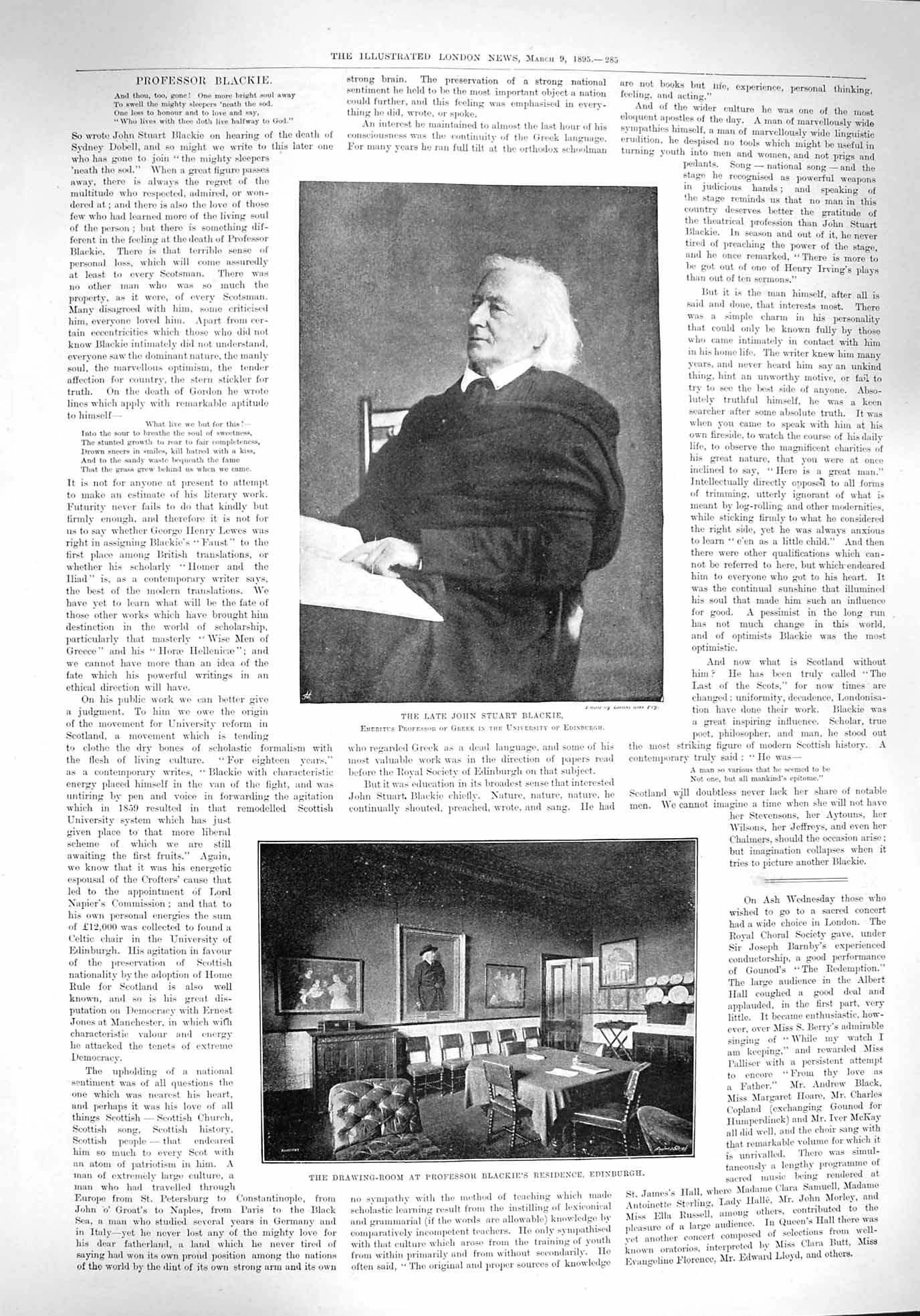 Old Antique Print 1894 John Blackie Edinburgh Phipps Hornby Palmer Jones 19th
