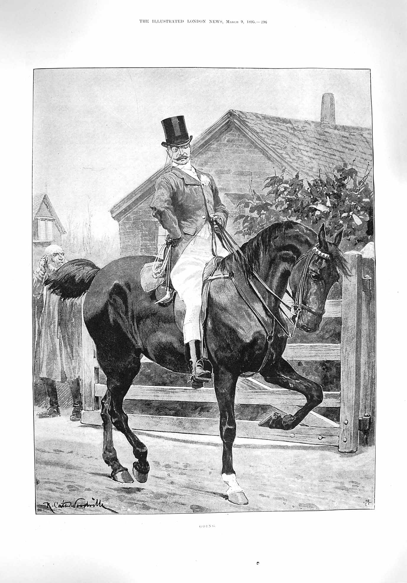 Original Old Antique Print 1895 Man Black Horse Fruit Growing California Prunes
