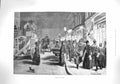 Original Old Antique Print 1895 Street Scene London After Dark Transport Vigor