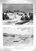Original Old Antique Print 1895 War Asia Wei-Hai-Wei Ships Aeolus Gibralta 19th