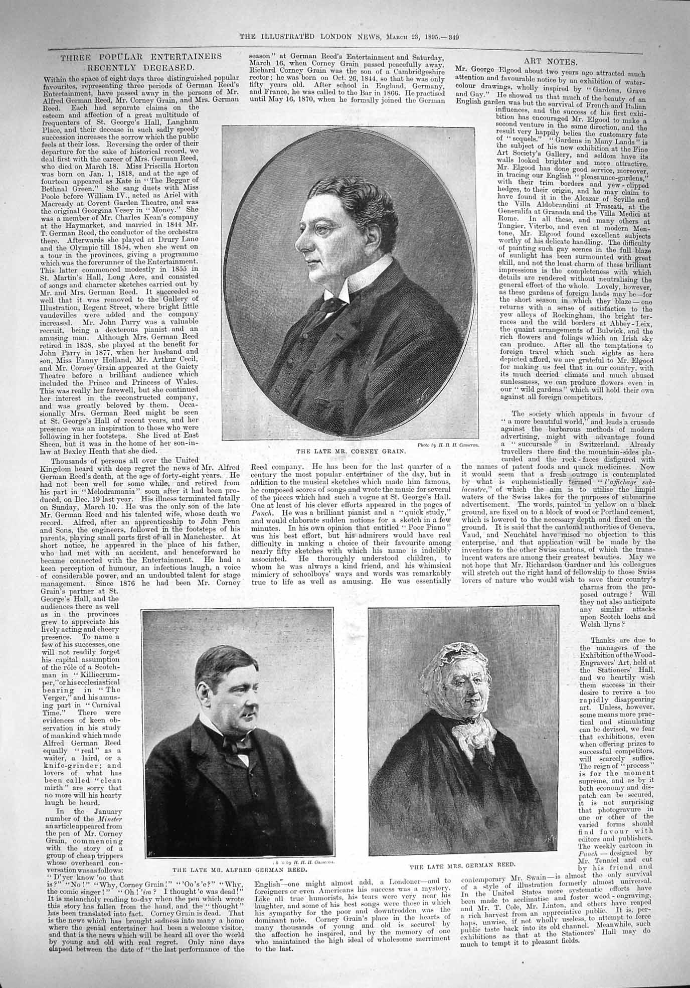 Original Old Antique Print 1894 Corney Grain Alfred German Reed Duff Hin 19th
