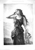 Original Old Antique Print 1895 Portrait Beautiful Girl Echo Bisson Victorian