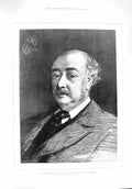 Old Antique Print 1895 Mathew White Ridley Candidate Speakership Portrait 19th