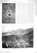 Original Old Antique Print 1895 Emperor Austria Chamois Lodge Salzburg Joseph