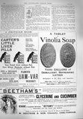 Original Old Antique Print 1894 Advertisement Vinolia Soap Carters Liver Pills