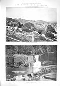 Original Old Antique Print 1894 Madagascar Antananarivo Waterfall Oliver Holmes