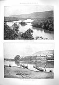 Old Antique Print 1894 Madagascar River Mangoro Moon Grey Stephen Bullen 19th