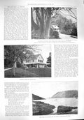 Original Old Antique Print 1894 Froude Moult Salcombe Woodcot Bolte Head Poem