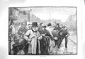 Original Old Antique Print 1894 Country Market Scene Cows Animals Fine Art 19th