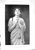 Original Old Antique Print 1894 Lady Praying Cza Nicholas Father Ivan Confessor