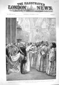 Original Old Antique Print 1894 Wedding Petersburg Church Peter Paul Holy Water
