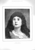 Original Old Antique Print 1894 Portrait Herodias Beautiful Woman Girl 19th
