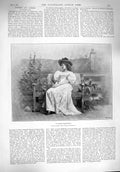 Old Antique Print 1894 Lady Maiden Meditation Sheridan Morgan Fitzherbert 19th