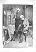 Original Old Antique Print 1894 Family Portraits Art Paintings Men Victorian