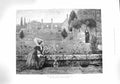 Original Old Antique Print 1894 Convent Garden Nuns Flowers Trees Leslie 19th