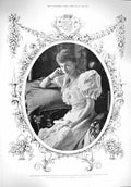 Original Old Antique Print 1894 Lady Grosvenor Prince Adolphus Teck Wedding