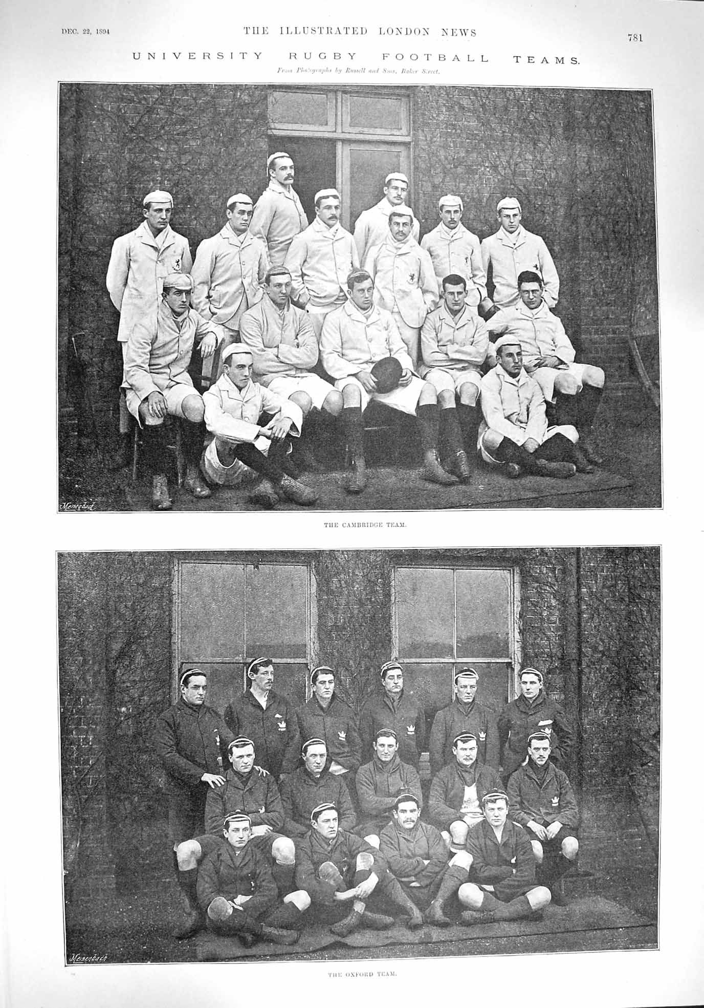 Old Antique Print 1894 Rugby Cambridge Oxford Sport Lady Music Rehearsal 19th