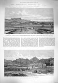 Original Old Antique Print 1894 Kaffir Koti India War Bunnu Punjaubi Waziris