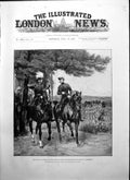 Antique Old Print Prince Wales Duke Connaught Reviewing Troops Aldershot 1895